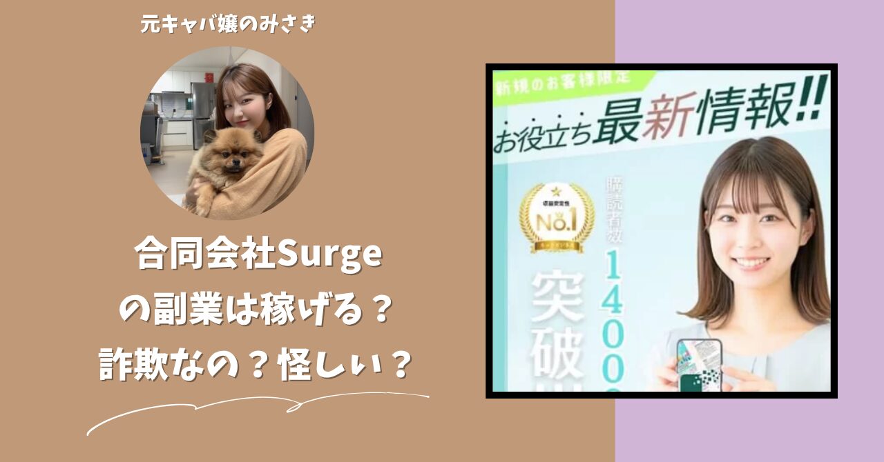 合同会社Surge｜豊田太が運営する"SurgeNet(サージネット)"は稼げる？怪しい？副業詐欺？調べてみたら・・・